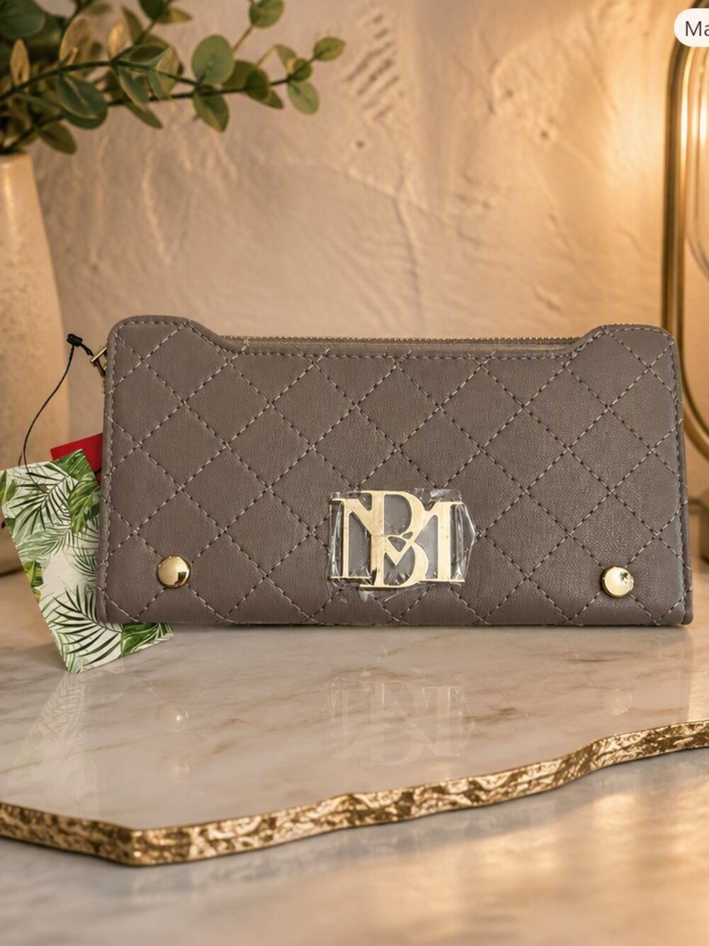 Badgley Mischka Taupe Long Wallet NWT